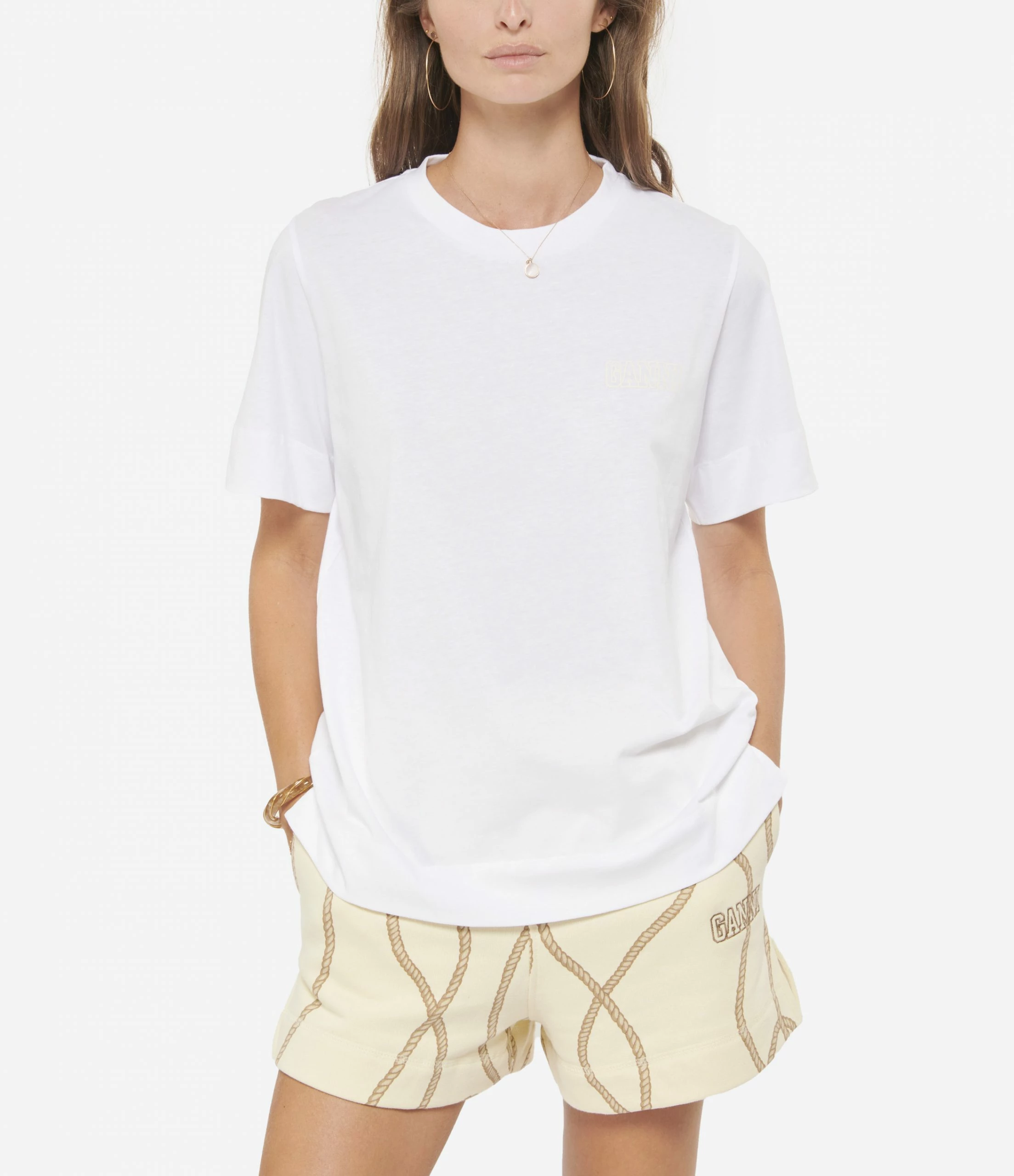 GANNI Tee-shirt Software Jersey Blanc 5 GANNI Tee-shirt Software Jersey Blanc – Image 3