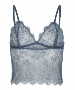 Alternative view of LOVE STORIES Caraco Dawn Long Dentelle Bleu Foncé