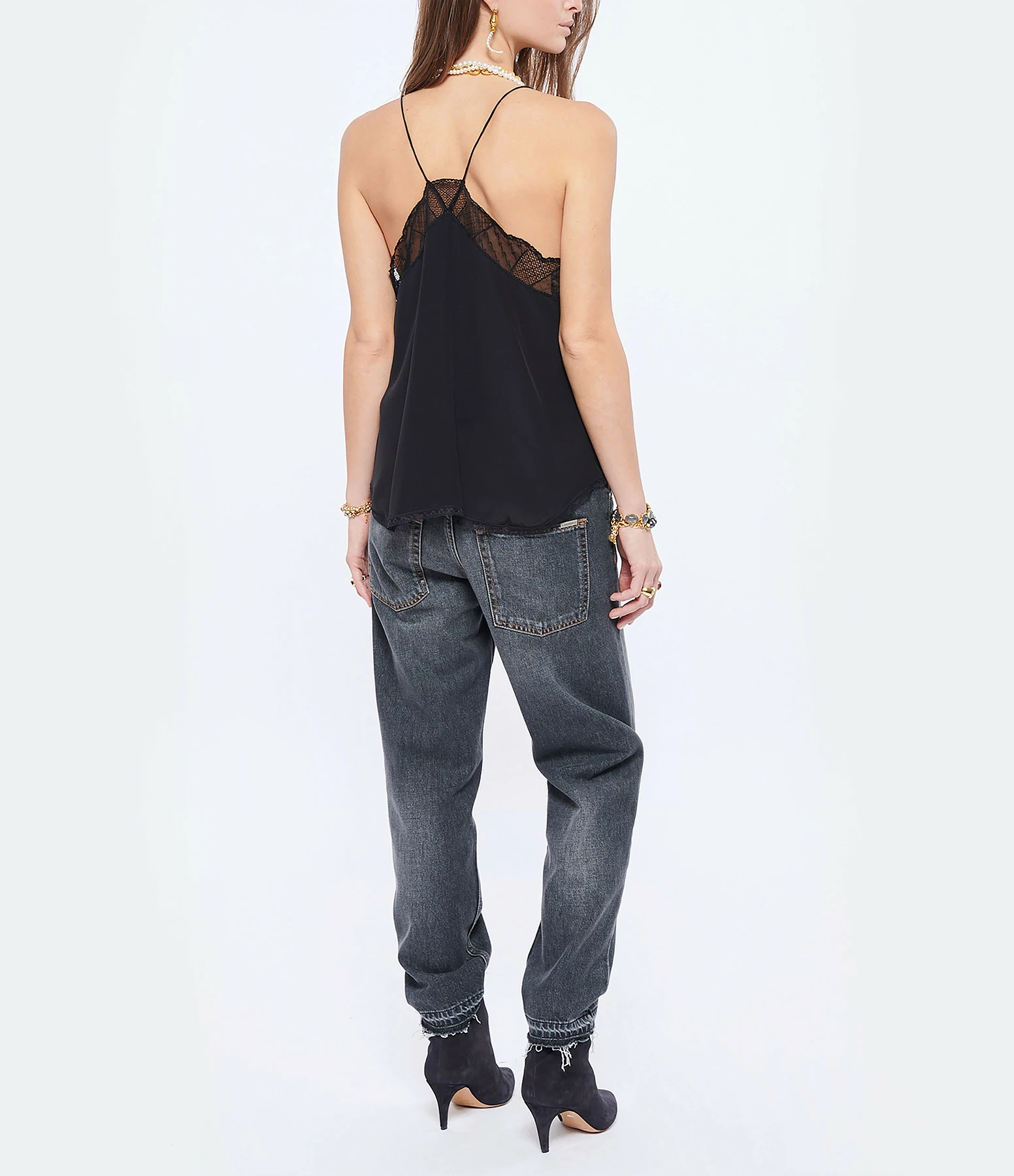 IRO Top Berwyn Dentelle Soie Noir 7 IRO Top Berwyn Dentelle Soie Noir – Image 5