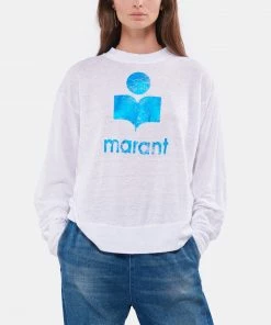 ISABEL MARANT ÉTOILE Tee-shirt Klowia Lin Blanc Bleu 9 ISABEL MARANT ÉTOILE Tee-shirt Klowia Lin Blanc Bleu -Boutique MAJESTIC FILATURES unnamed file 3544 scaled