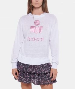 ISABEL MARANT ÉTOILE Tee-shirt Klowia Lin Blanc Rose -Boutique MAJESTIC FILATURES unnamed file 3549 scaled
