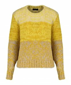 ROBERTO COLLINA Pull Col Rond Laine Doré Sable