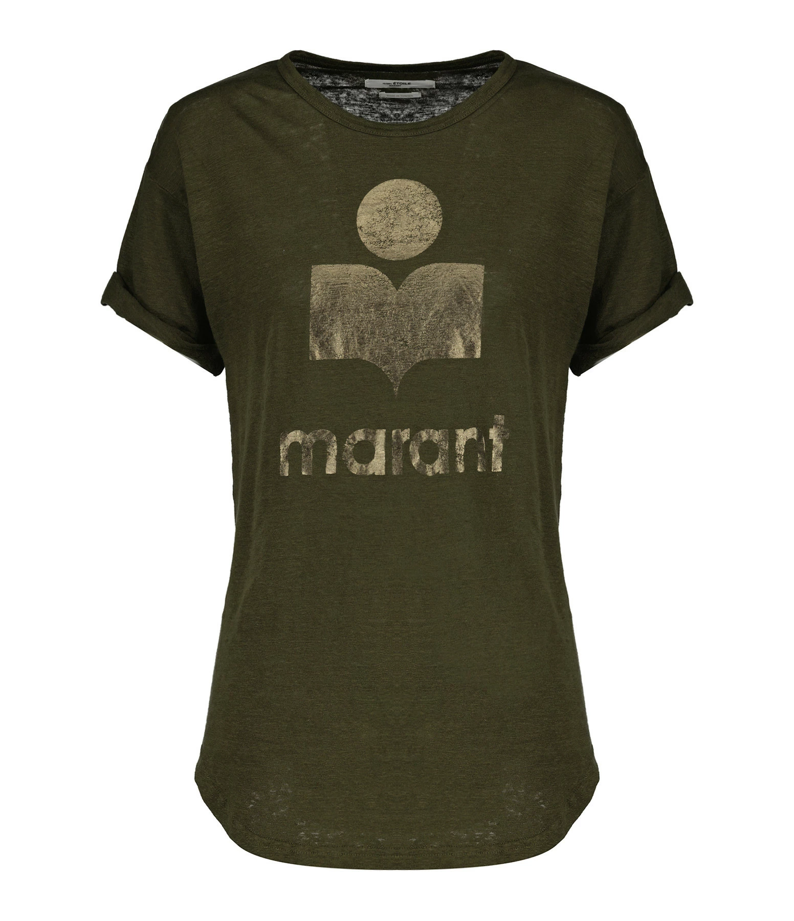ISABEL MARANT ÉTOILE Tee-shirt Koldi Lin Kaki Doré 3 ISABEL MARANT ÉTOILE Tee-shirt Koldi Lin Kaki Doré