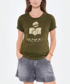 ISABEL MARANT ÉTOILE Tee-shirt Koldi Lin Kaki Doré 9 ISABEL MARANT ÉTOILE Tee-shirt Koldi Lin Kaki Doré -Boutique MAJESTIC FILATURES unnamed file 3555