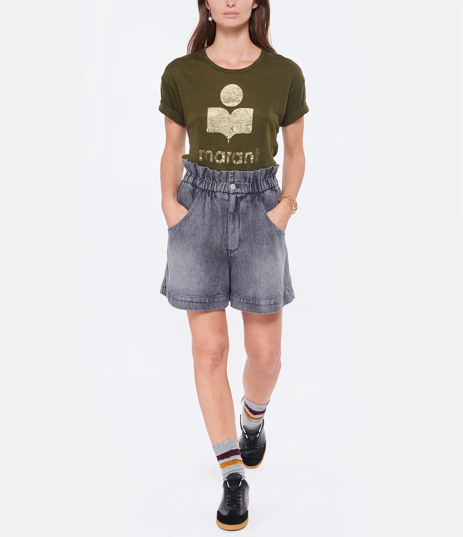 ISABEL MARANT ÉTOILE Tee-shirt Koldi Lin Kaki Doré 6 ISABEL MARANT ÉTOILE Tee-shirt Koldi Lin Kaki Doré – Image 4