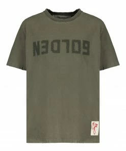 GOLDEN GOOSE Tee-shirt Golden Coton Vert Olive