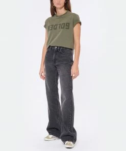 GOLDEN GOOSE Tee-shirt Golden Coton Vert Olive -Boutique MAJESTIC FILATURES unnamed file 3566