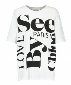 SEE BY CHLOE Tee-shirt Oversize Coton Blanc