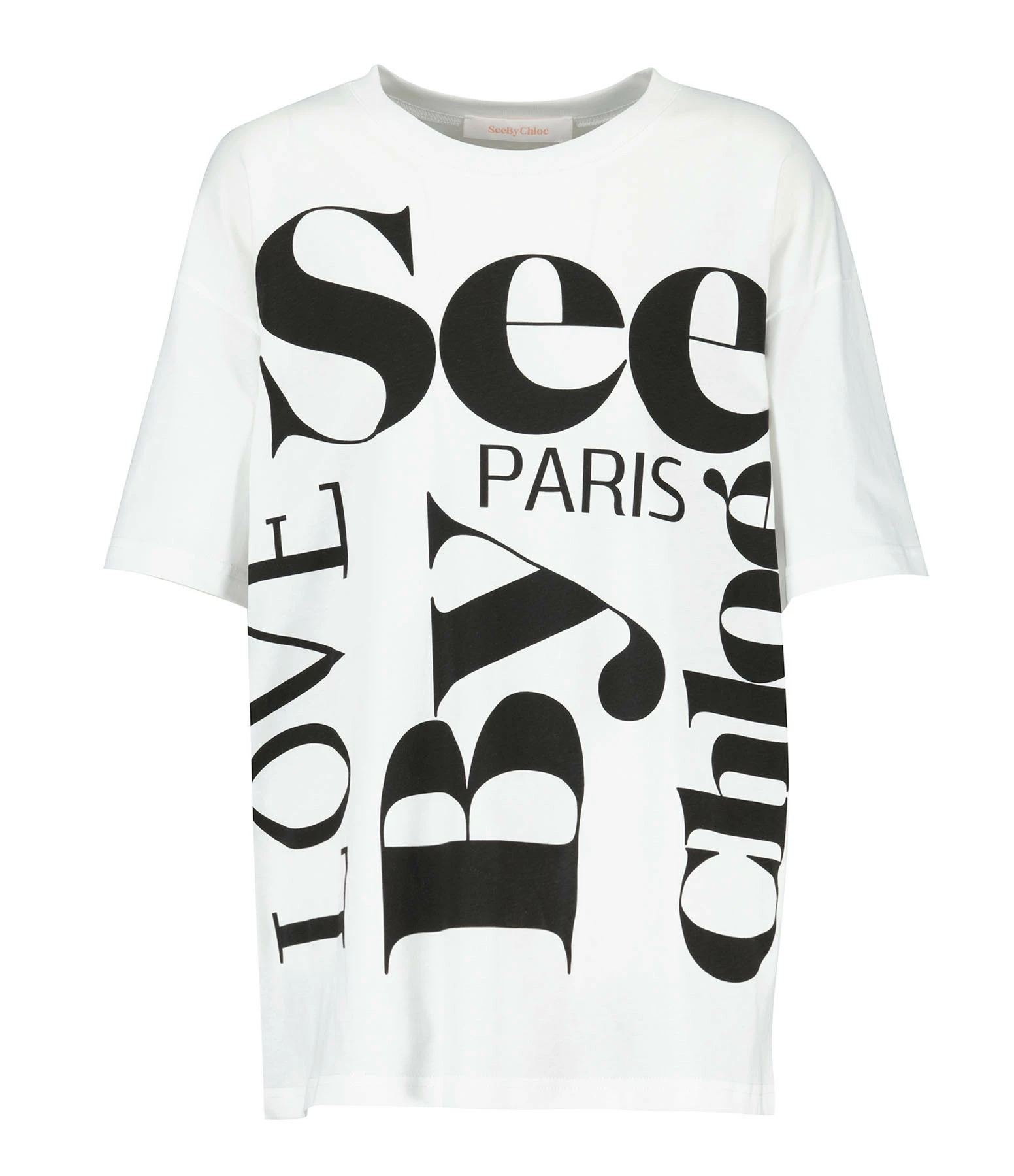 SEE BY CHLOE Tee-shirt Oversize Coton Blanc 3 SEE BY CHLOE Tee-shirt Oversize Coton Blanc