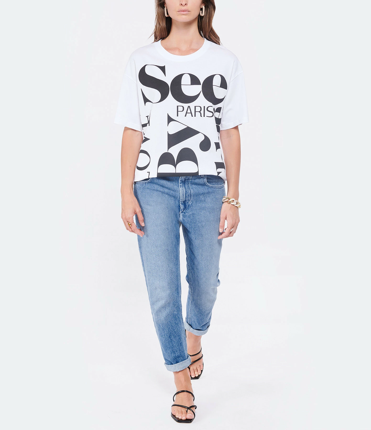 SEE BY CHLOE Tee-shirt Oversize Coton Blanc 6 SEE BY CHLOE Tee-shirt Oversize Coton Blanc – Image 4