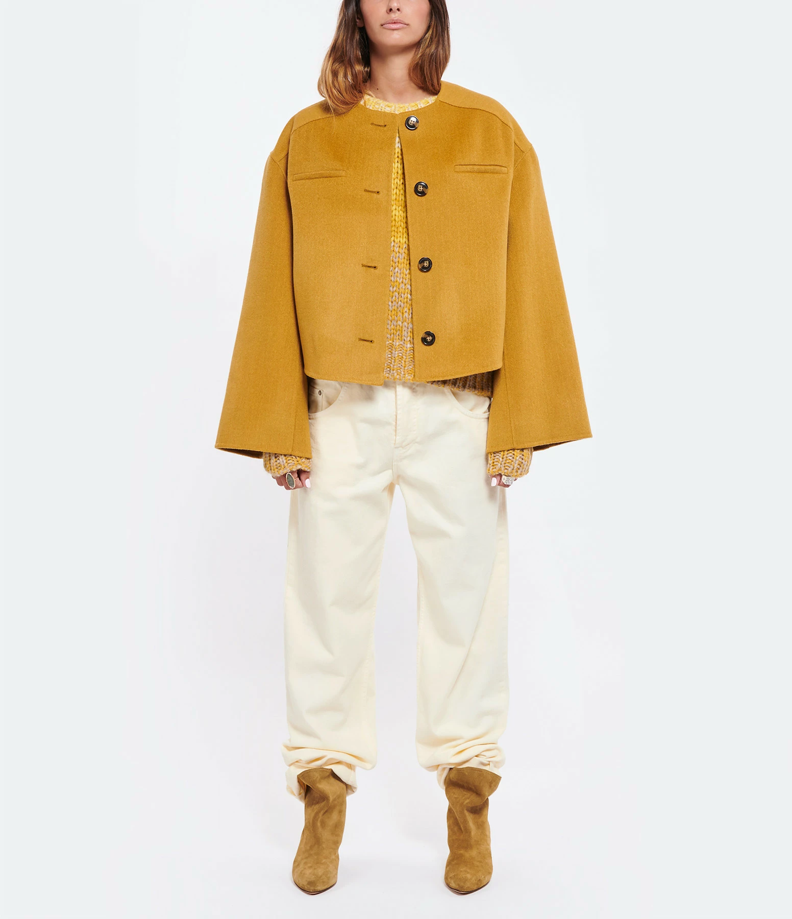 ROBERTO COLLINA Pull Col Rond Laine Doré Sable 8 ROBERTO COLLINA Pull Col Rond Laine Doré Sable – Image 6