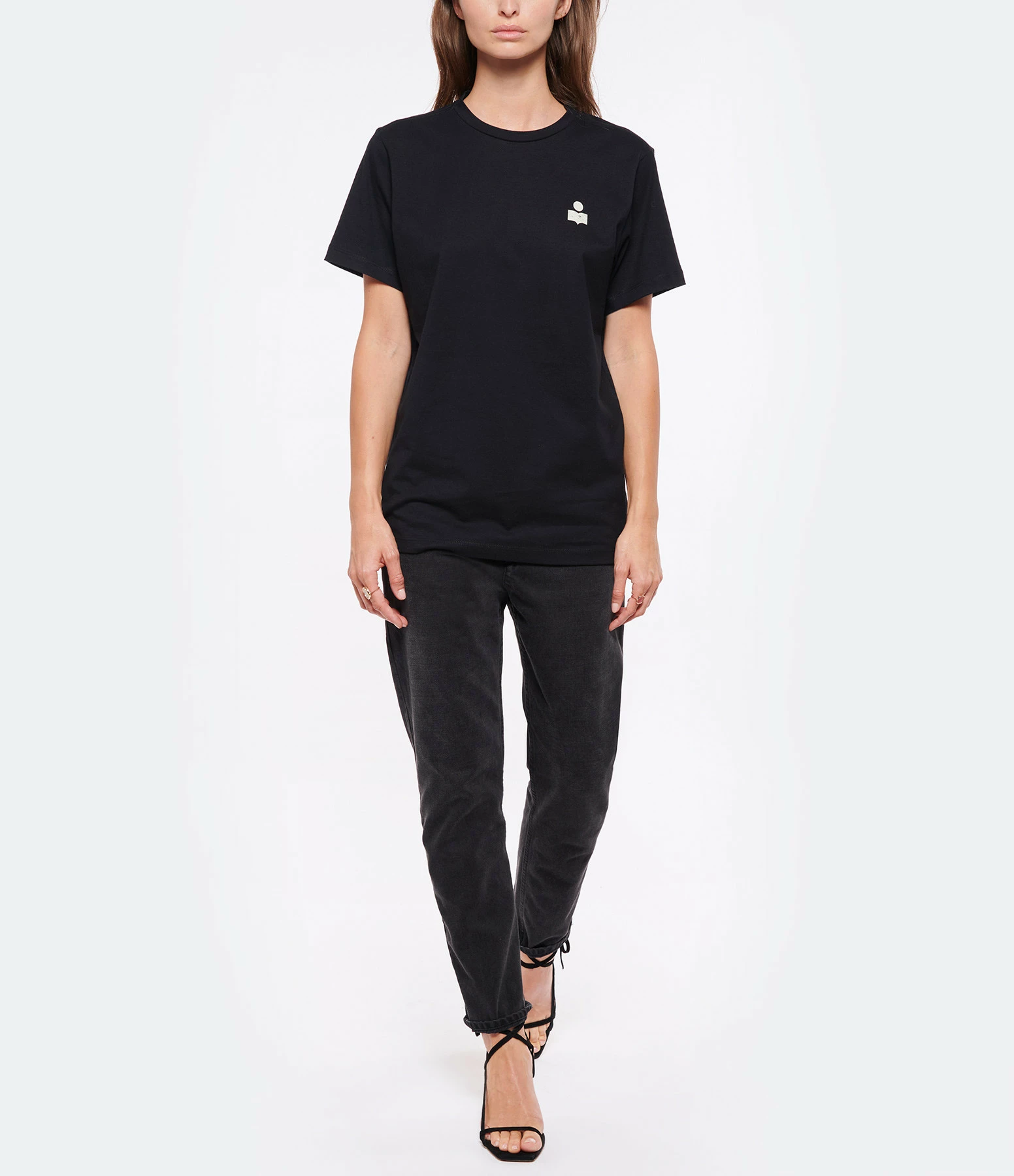 ISABEL MARANT ÉTOILE Tee-shirt Zewel Coton Organique Noir Écru 6 ISABEL MARANT ÉTOILE Tee-shirt Zewel Coton Organique Noir Écru – Image 4
