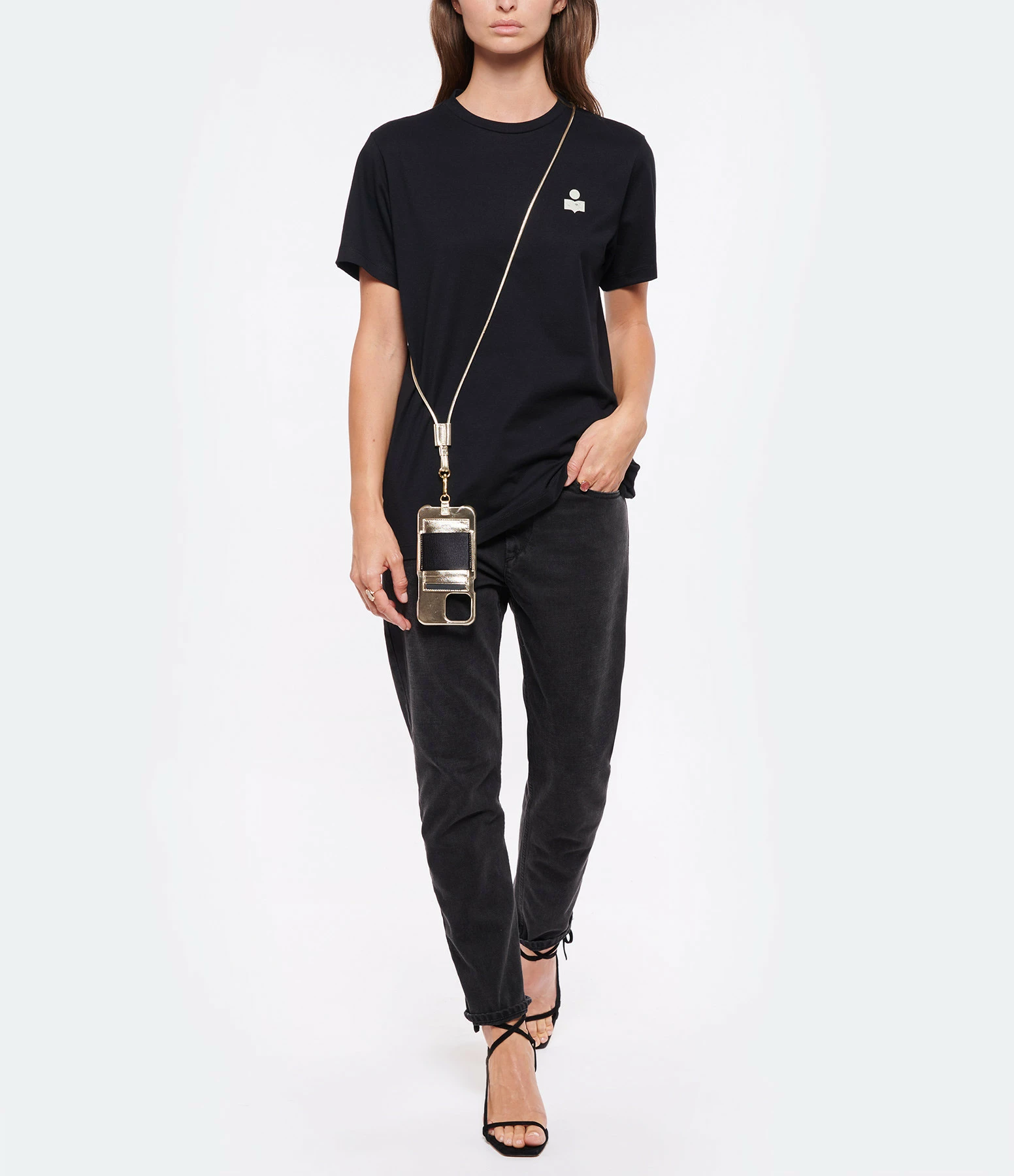 ISABEL MARANT ÉTOILE Tee-shirt Zewel Coton Organique Noir Écru 7 ISABEL MARANT ÉTOILE Tee-shirt Zewel Coton Organique Noir Écru – Image 5