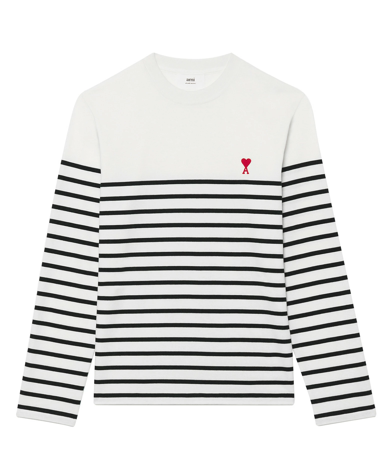 AMI PARIS Marinière Unisexe Ami De Cœur Coton Biologique Blanc Noir 3 AMI PARIS Marinière Unisexe Ami De Cœur Coton Biologique Blanc Noir