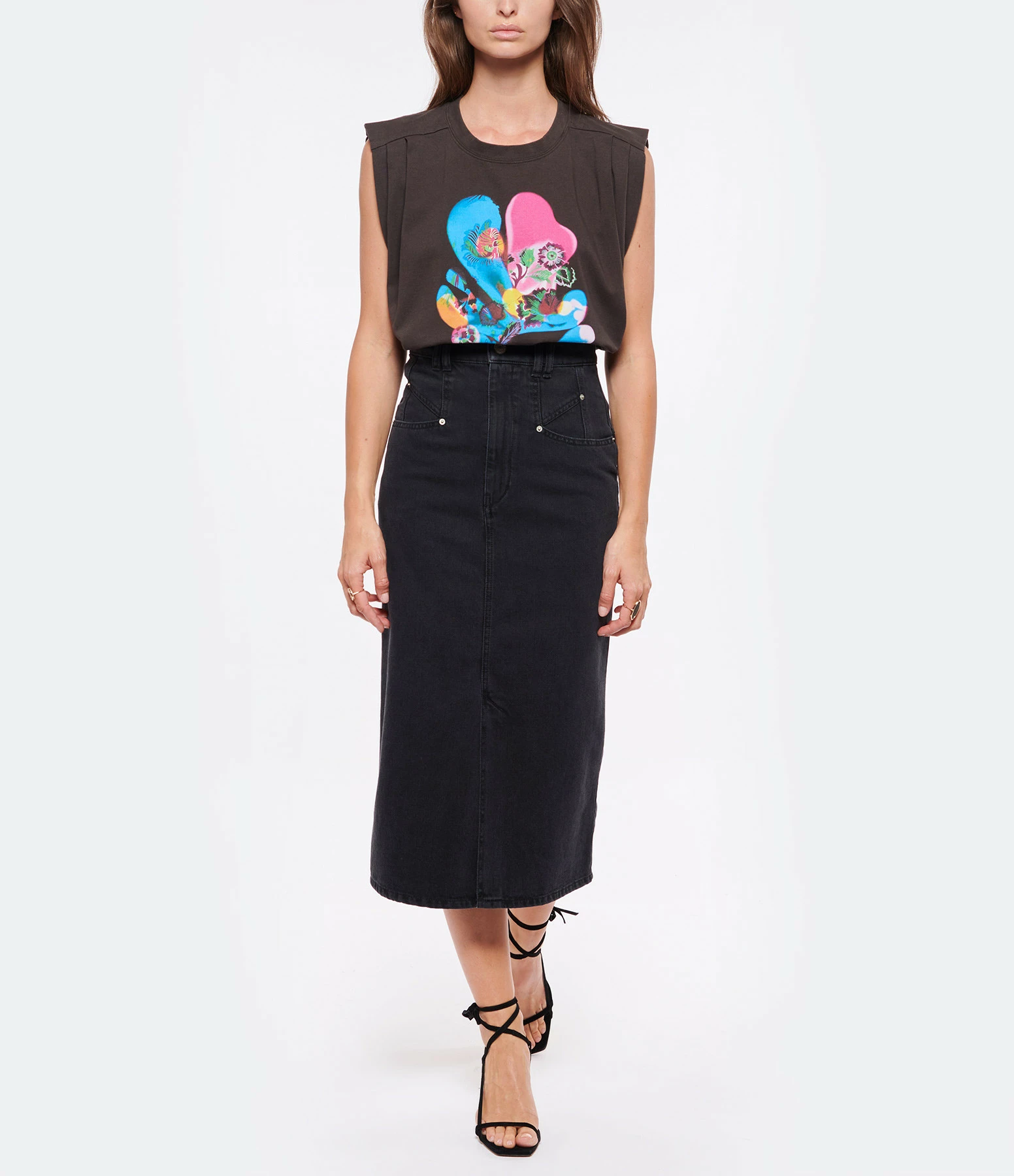 ISABEL MARANT Tee-shirt Zutteni Coton Noir Délavé 7 ISABEL MARANT Tee-shirt Zutteni Coton Noir Délavé – Image 5