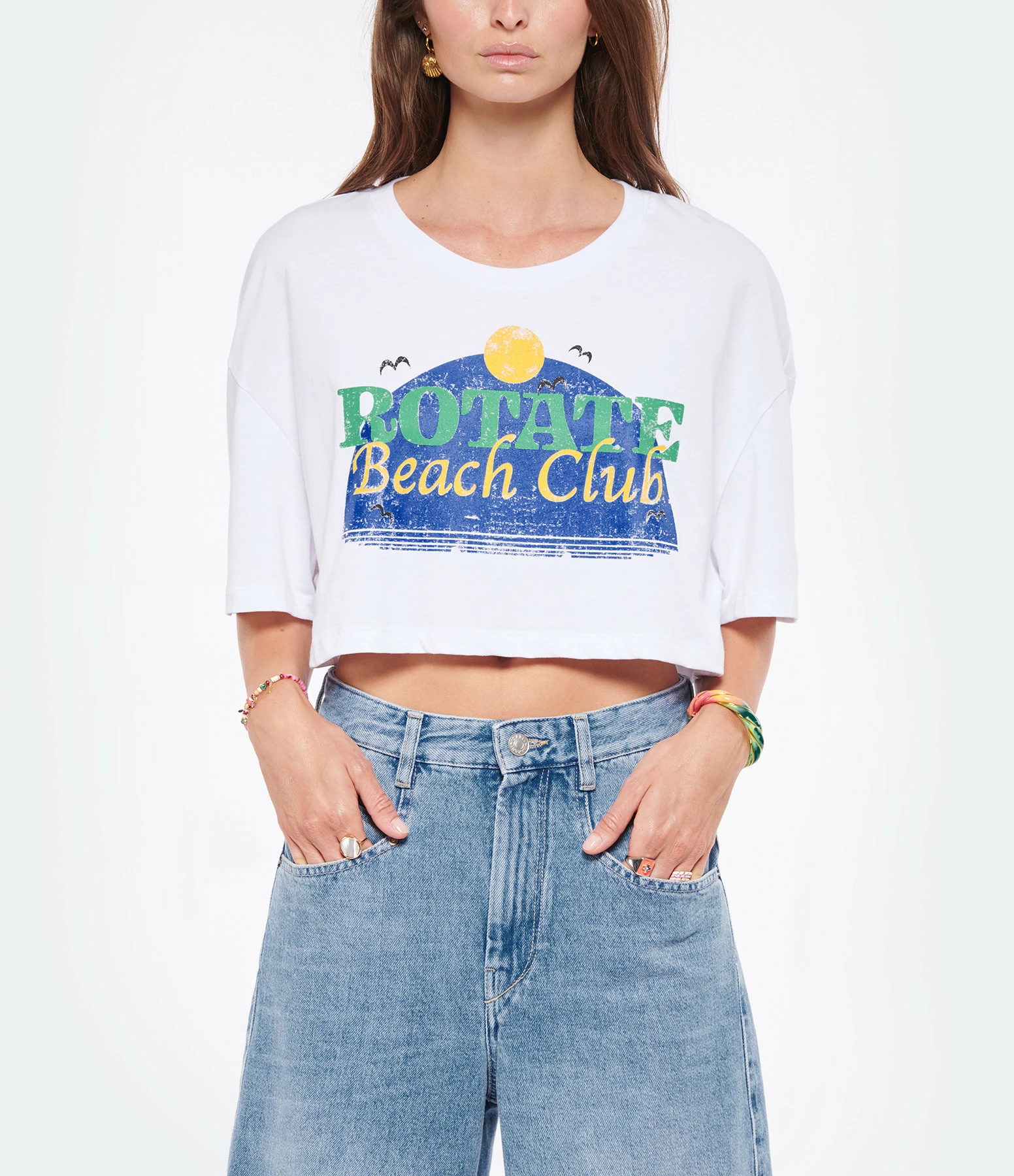 ROTATE Tee-shirt Tyra Coton Blanc 5 ROTATE Tee-shirt Tyra Coton Blanc – Image 3