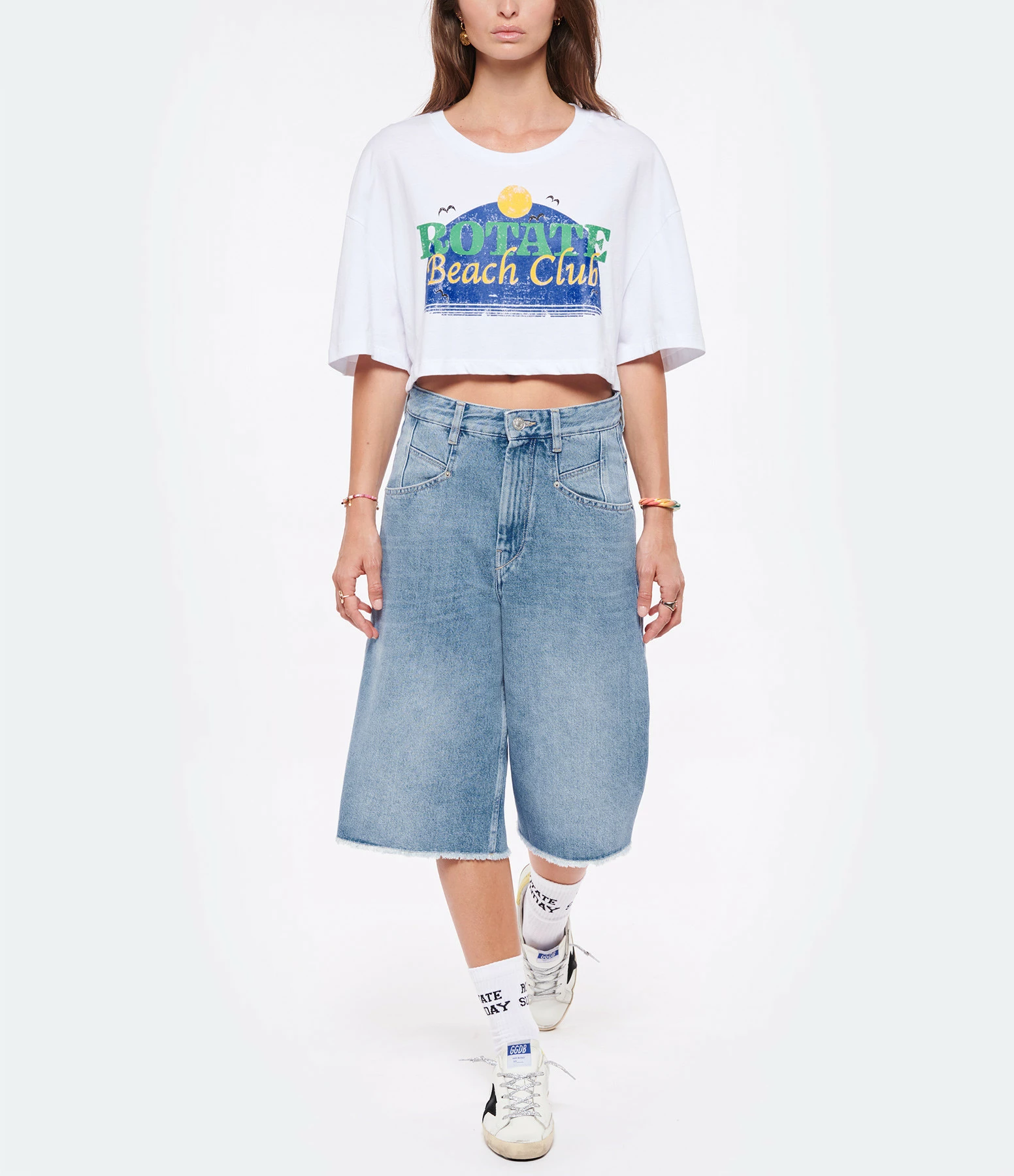 ROTATE Tee-shirt Tyra Coton Blanc 6 ROTATE Tee-shirt Tyra Coton Blanc – Image 4