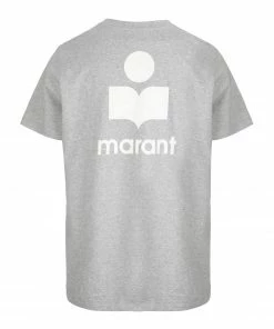 ISABEL MARANT ÉTOILE Tee-shirt Zewel Coton Organique Gris Écru -Boutique MAJESTIC FILATURES unnamed file 3647