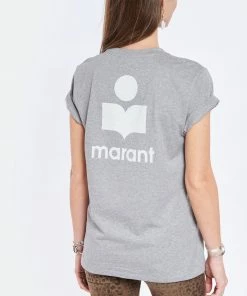 ISABEL MARANT ÉTOILE Tee-shirt Zewel Coton Organique Gris Écru -Boutique MAJESTIC FILATURES unnamed file 3648