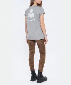 ISABEL MARANT ÉTOILE Tee-shirt Zewel Coton Organique Gris Écru -Boutique MAJESTIC FILATURES unnamed file 3650