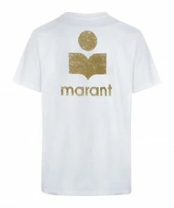 Alternative view of ISABEL MARANT ÉTOILE Tee-shirt Zewel Coton Organique Blanc Kaki