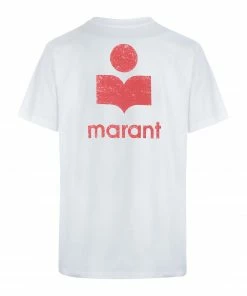 Alternative view of ISABEL MARANT ÉTOILE Tee-shirt Zewel Coton Organique Blanc Framboise