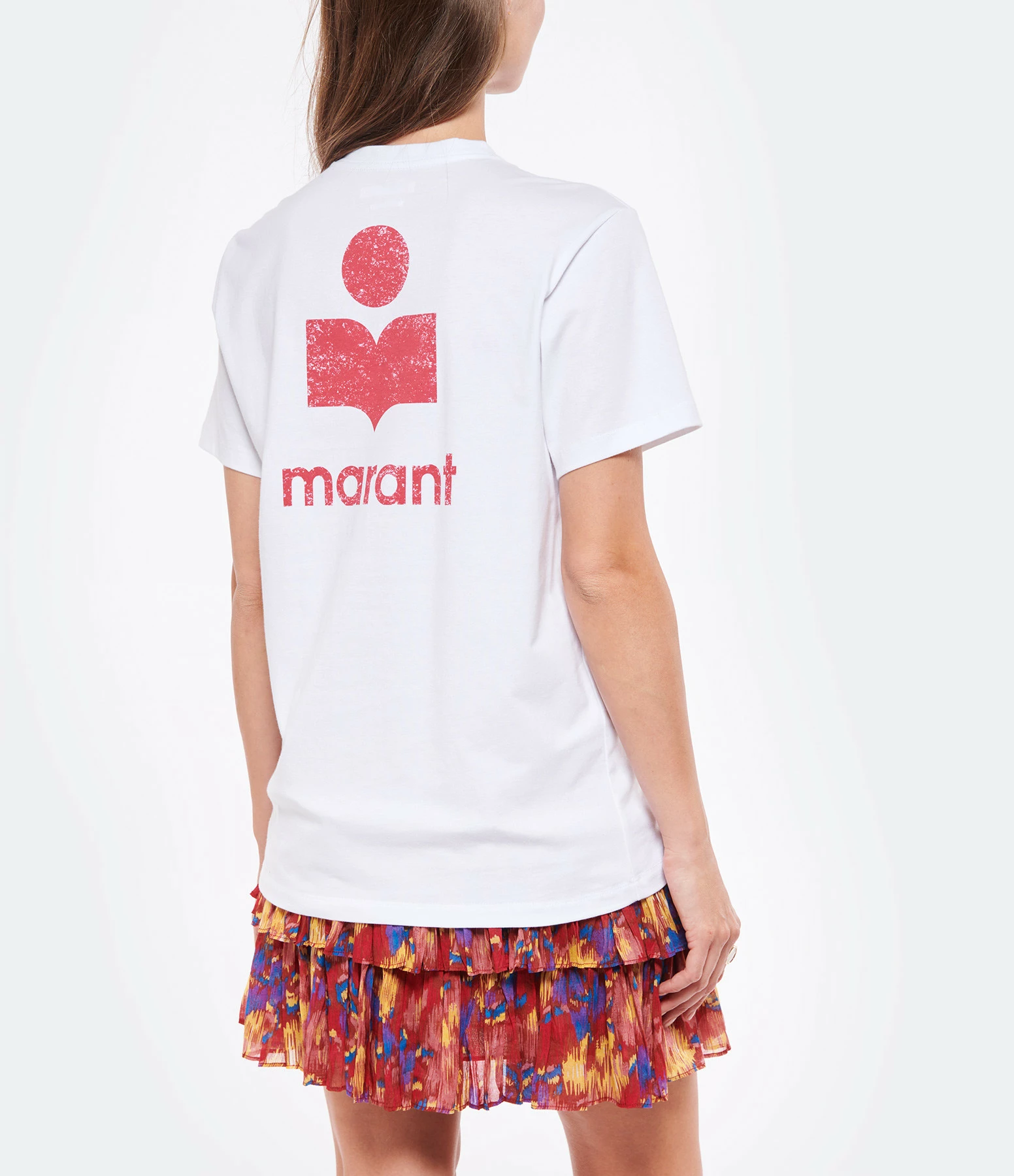 ISABEL MARANT ÉTOILE Tee-shirt Zewel Coton Organique Blanc Framboise 5 ISABEL MARANT ÉTOILE Tee-shirt Zewel Coton Organique Blanc Framboise – Image 3