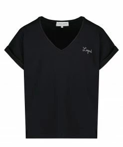 MAISON LABICHE Tee-shirt Col V Legend Coton Biologique Noir