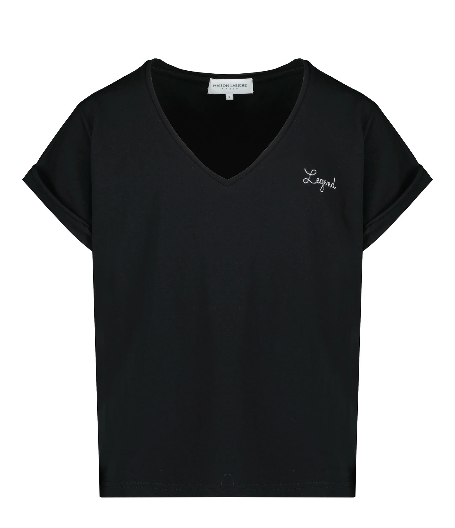 MAISON LABICHE Tee-shirt Col V Legend Coton Biologique Noir 3 MAISON LABICHE Tee-shirt Col V Legend Coton Biologique Noir