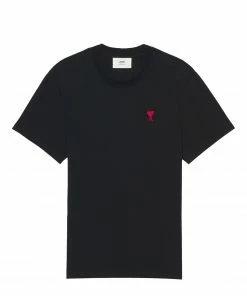AMI PARIS Tee-shirt Unisexe Ami De Cœur Coton Biologique Noir