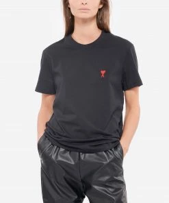 Alternative view of AMI PARIS Tee-shirt Unisexe Ami De Cœur Coton Biologique Noir