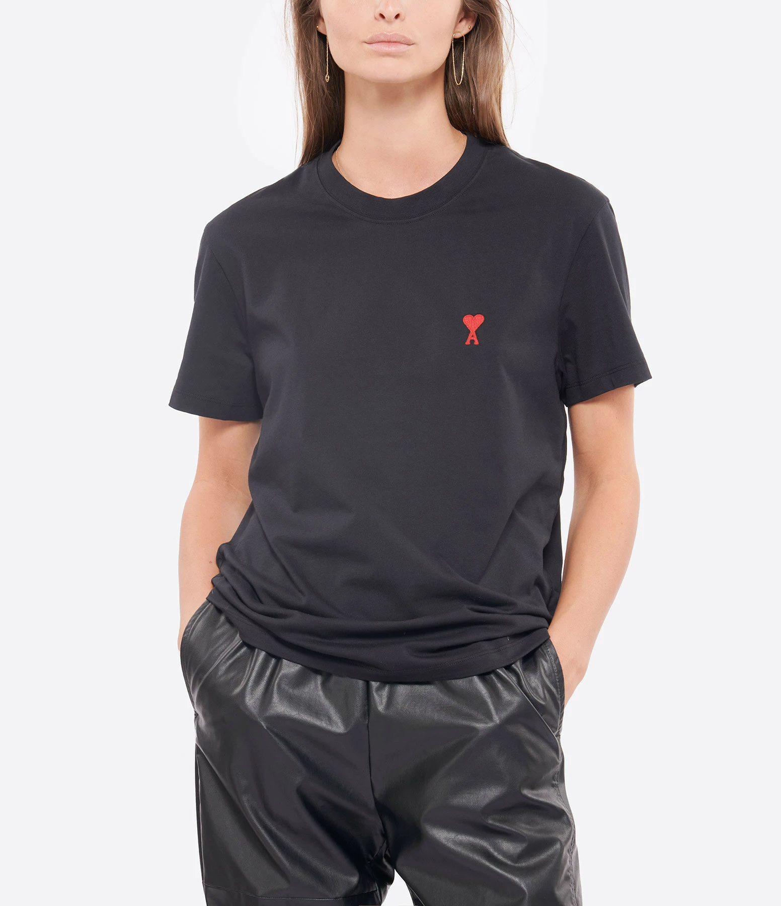 AMI PARIS Tee-shirt Unisexe Ami De Cœur Coton Biologique Noir 4 AMI PARIS Tee-shirt Unisexe Ami De Cœur Coton Biologique Noir – Image 2