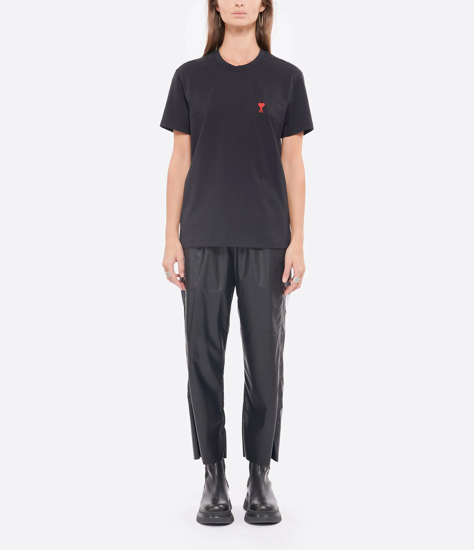 AMI PARIS Tee-shirt Unisexe Ami De Cœur Coton Biologique Noir 5 AMI PARIS Tee-shirt Unisexe Ami De Cœur Coton Biologique Noir – Image 3