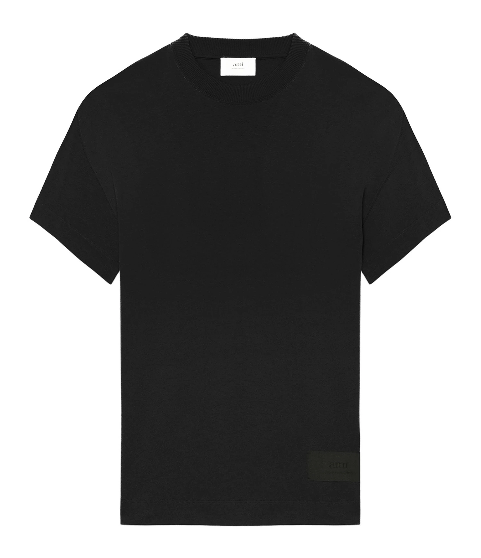 AMI PARIS Tee-shirt Unisexe Ami De Cœur Satin Coton Biologique Noir 3 AMI PARIS Tee-shirt Unisexe Ami De Cœur Satin Coton Biologique Noir