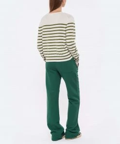 CT PLAGE Pull Cachemire Rayures Blanc Kaki -Boutique MAJESTIC FILATURES unnamed file 375