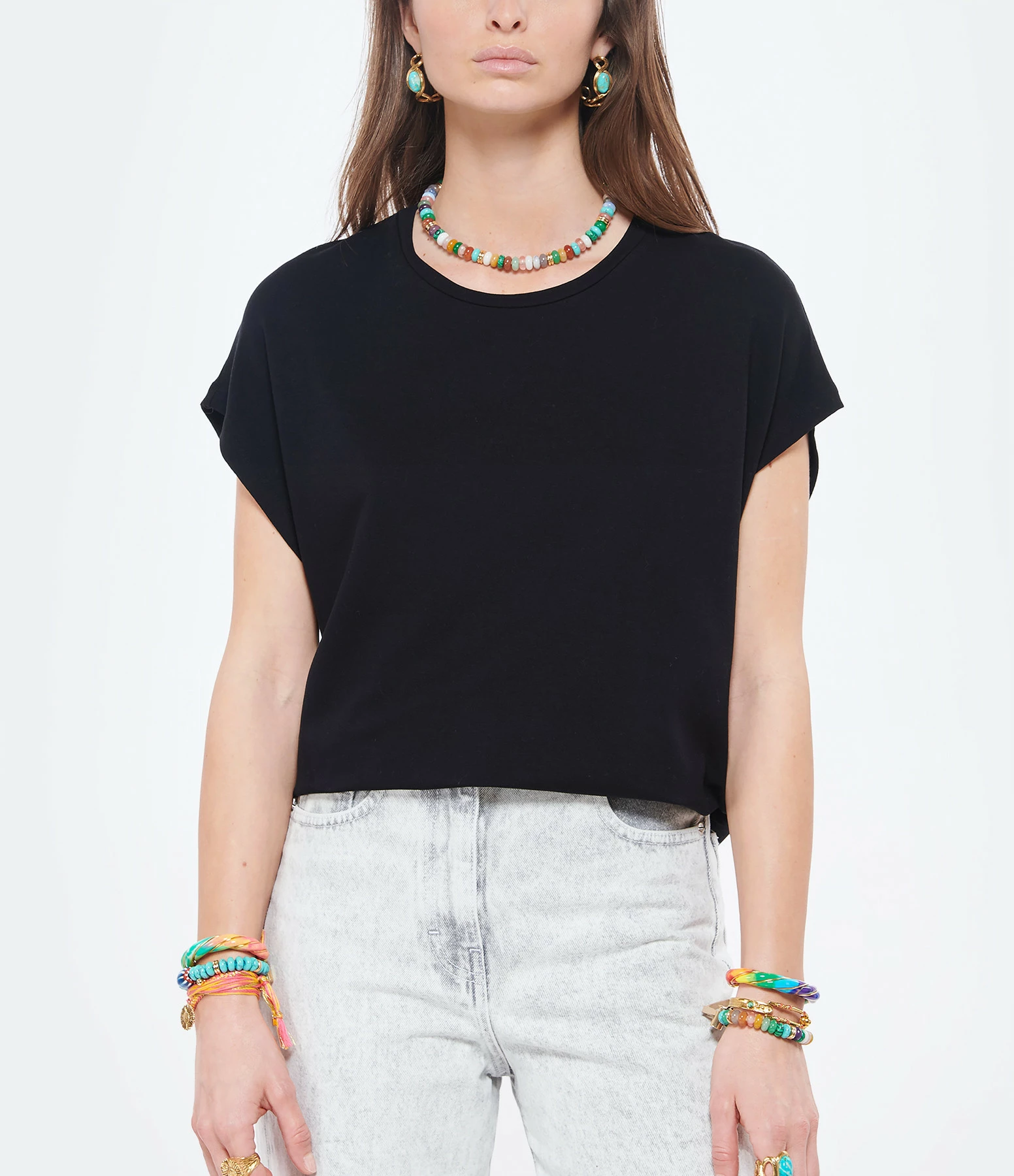 MAJESTIC FILATURES Tee-shirt Col Rond Noir 5 MAJESTIC FILATURES Tee-shirt Col Rond Noir – Image 3