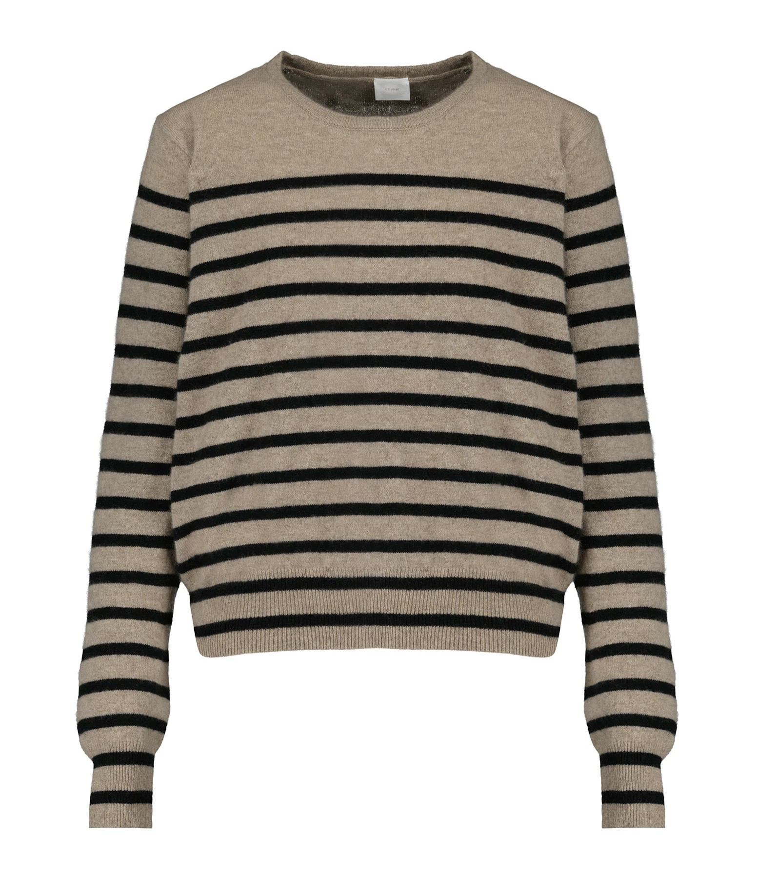 CT PLAGE Pull Cachemire Rayures Camel Noir 3 CT PLAGE Pull Cachemire Rayures Camel Noir