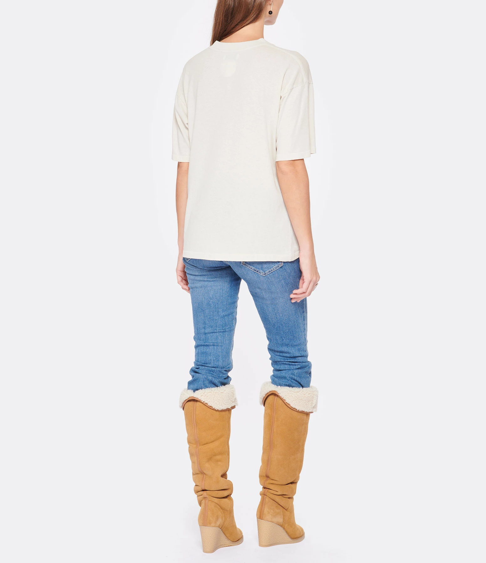 ANINE BING Tee-shirt Tiger Coton Organique Stone 7 ANINE BING Tee-shirt Tiger Coton Organique Stone – Image 5