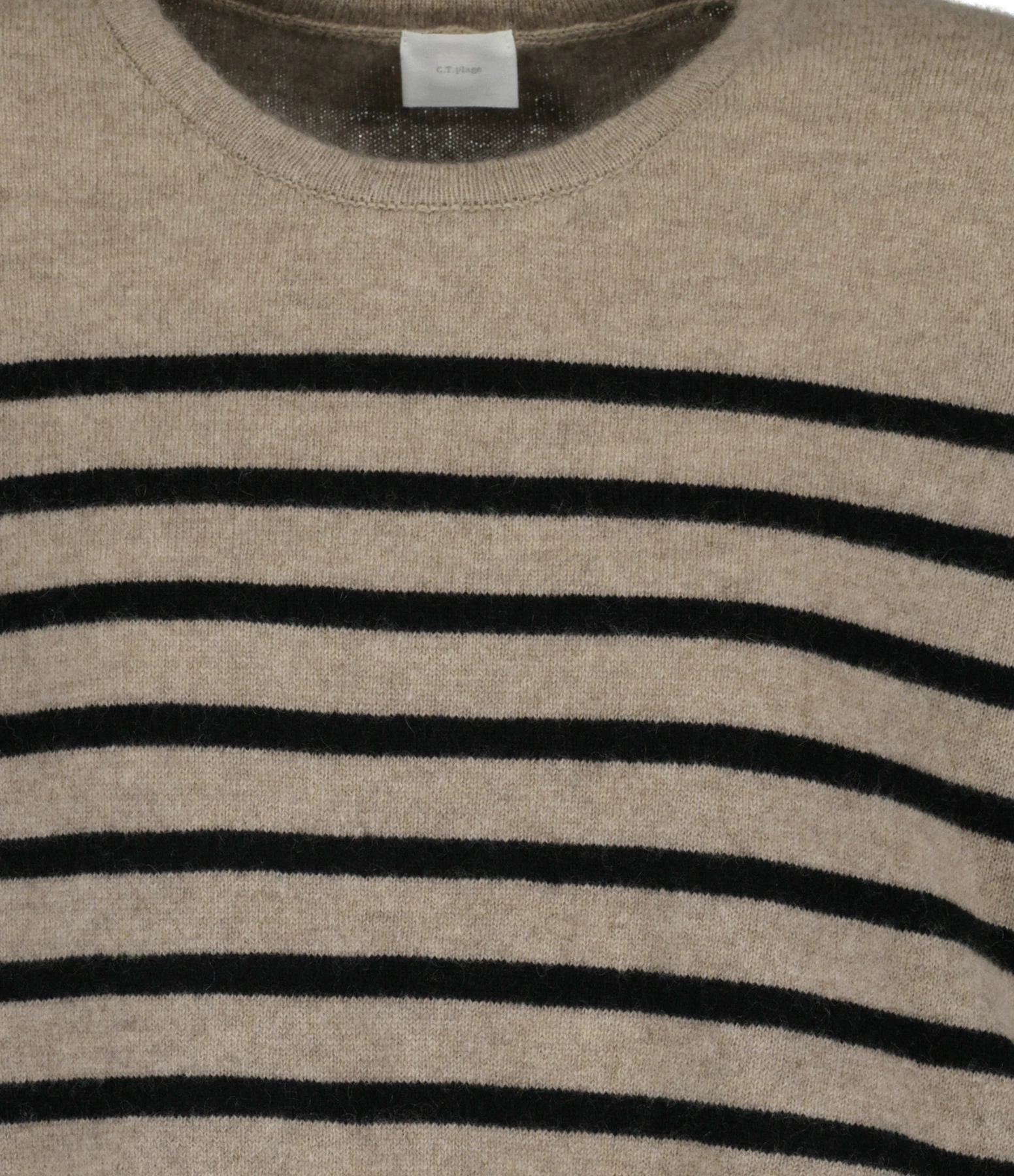 CT PLAGE Pull Cachemire Rayures Camel Noir 4 CT PLAGE Pull Cachemire Rayures Camel Noir – Image 2