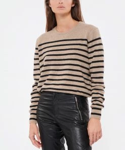 CT PLAGE Pull Cachemire Rayures Camel Noir 9 CT PLAGE Pull Cachemire Rayures Camel Noir -Boutique MAJESTIC FILATURES unnamed file 378