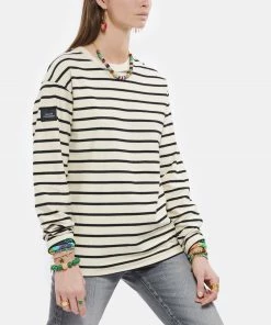 MAISON STANDARDS Tee-shirt Marinière Domotille Coton Écru -Boutique MAJESTIC FILATURES unnamed file 3803