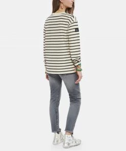 MAISON STANDARDS Tee-shirt Marinière Domotille Coton Écru -Boutique MAJESTIC FILATURES unnamed file 3805