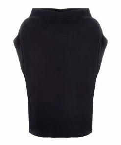 NORMA KAMALI Top Noir Manches Chauves Souris