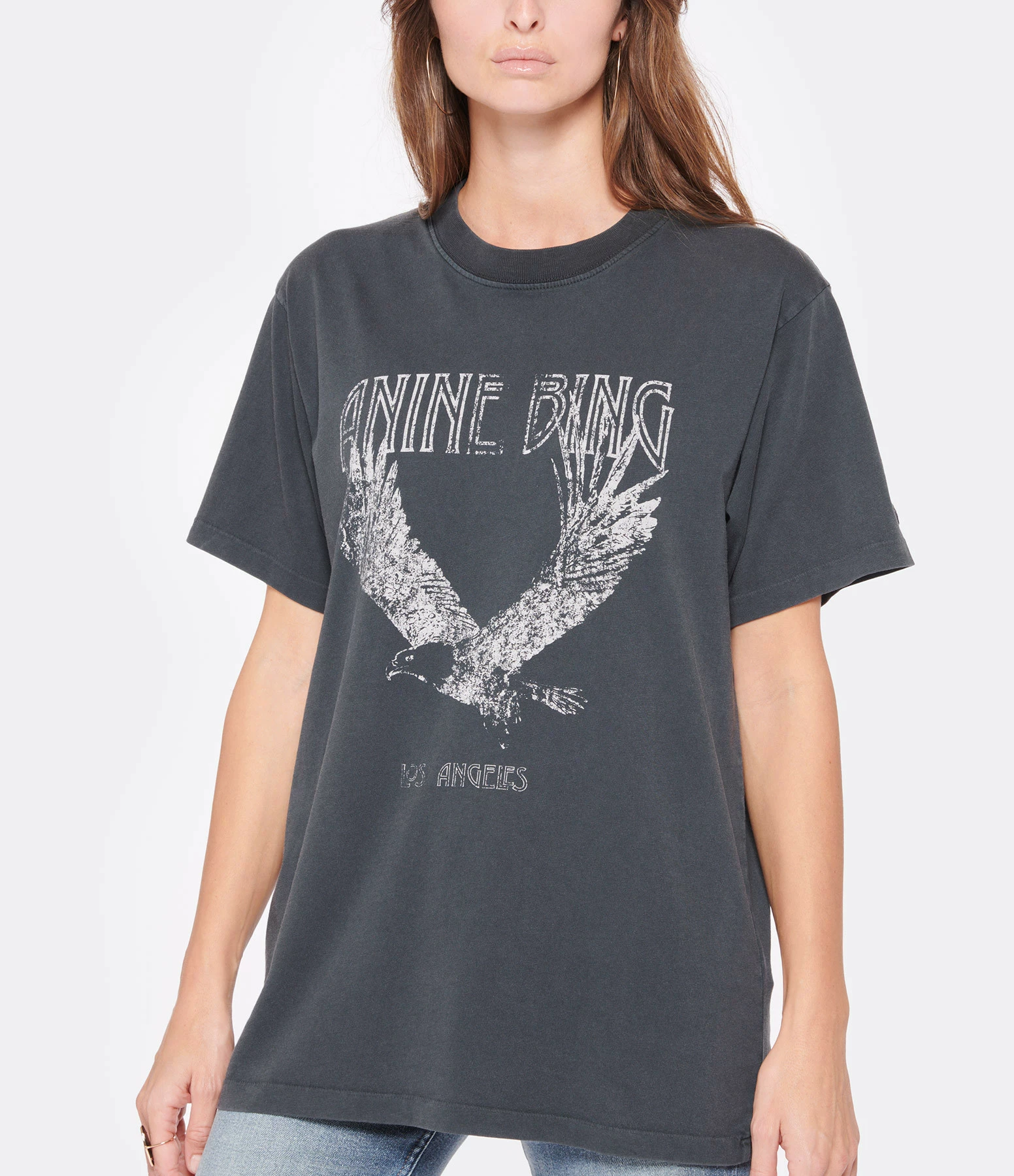 ANINE BING Tee-shirt Lili Coton Organique Gris Délavé 5 ANINE BING Tee-shirt Lili Coton Organique Gris Délavé – Image 3