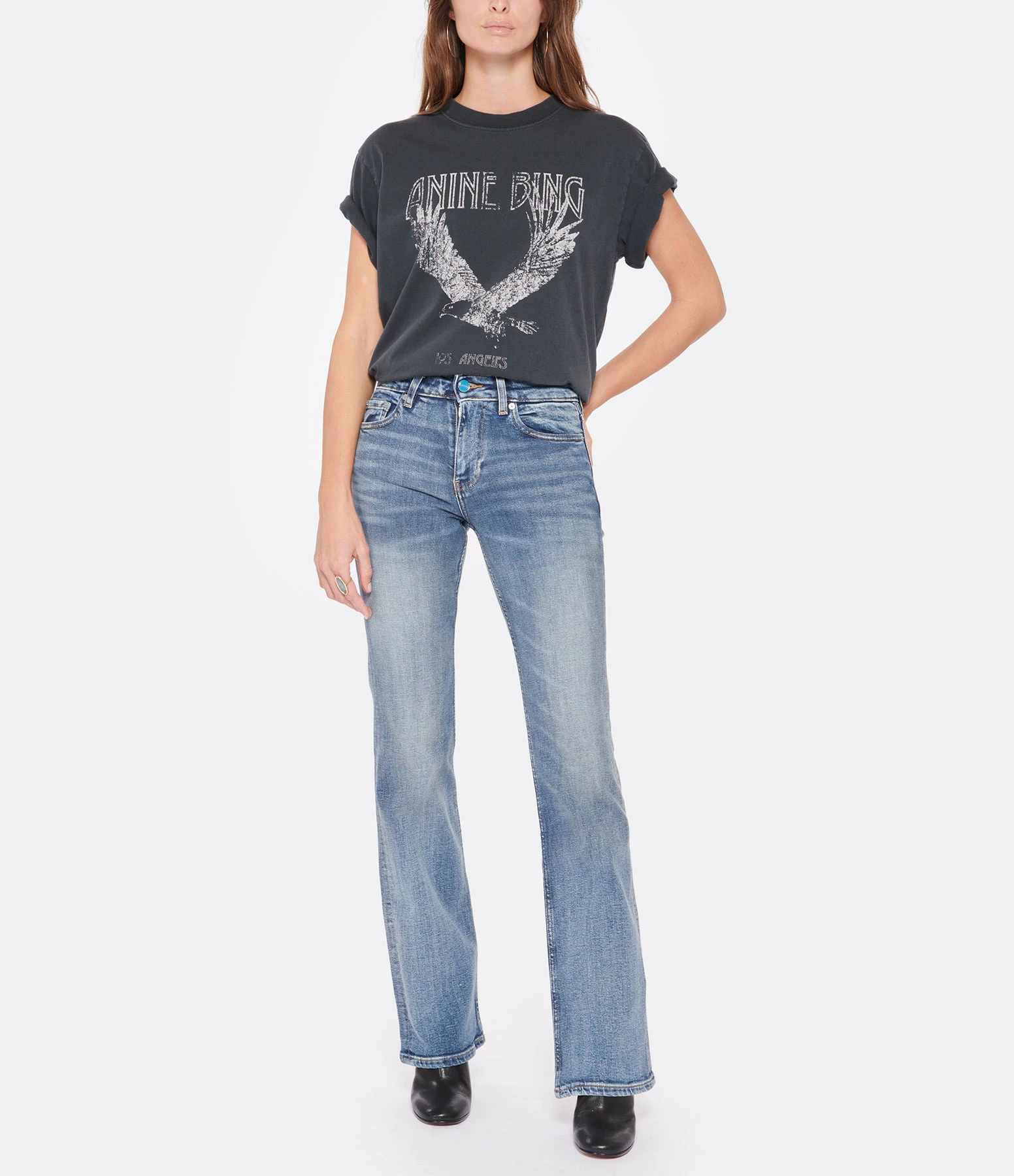 ANINE BING Tee-shirt Lili Coton Organique Gris Délavé 6 ANINE BING Tee-shirt Lili Coton Organique Gris Délavé – Image 4