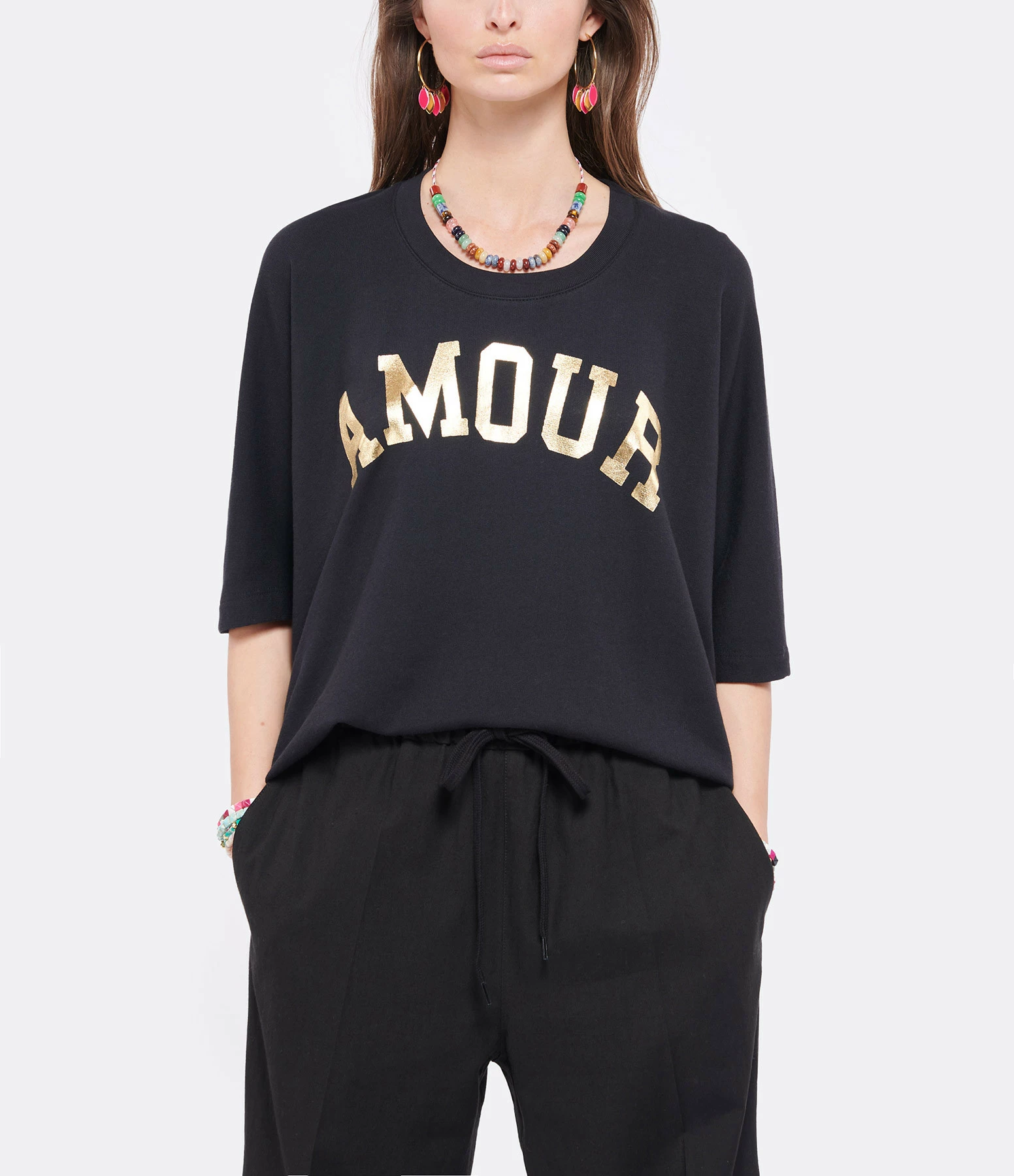 ZADIG & VOLTAIRE Tee-shirt Portland Amour Coton Noir 5 ZADIG & VOLTAIRE Tee-shirt Portland Amour Coton Noir – Image 3