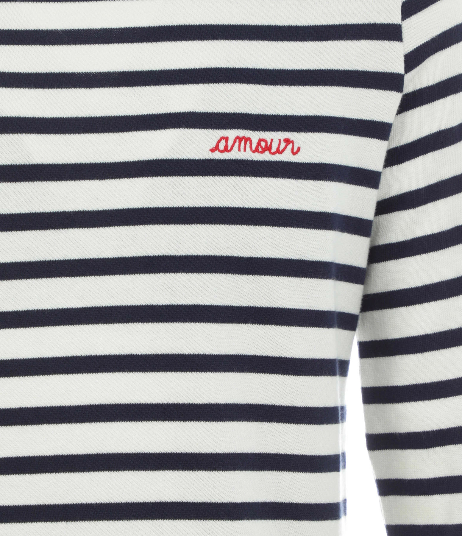MAISON LABICHE Tee-shirt Amour Coton Biologique Ivoire Bleu Navy 4 MAISON LABICHE Tee-shirt Amour Coton Biologique Ivoire Bleu Navy – Image 2