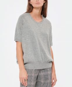 CT PLAGE Pull Manches Courtes Cachemire Raccoon Gris -Boutique MAJESTIC FILATURES unnamed file 383