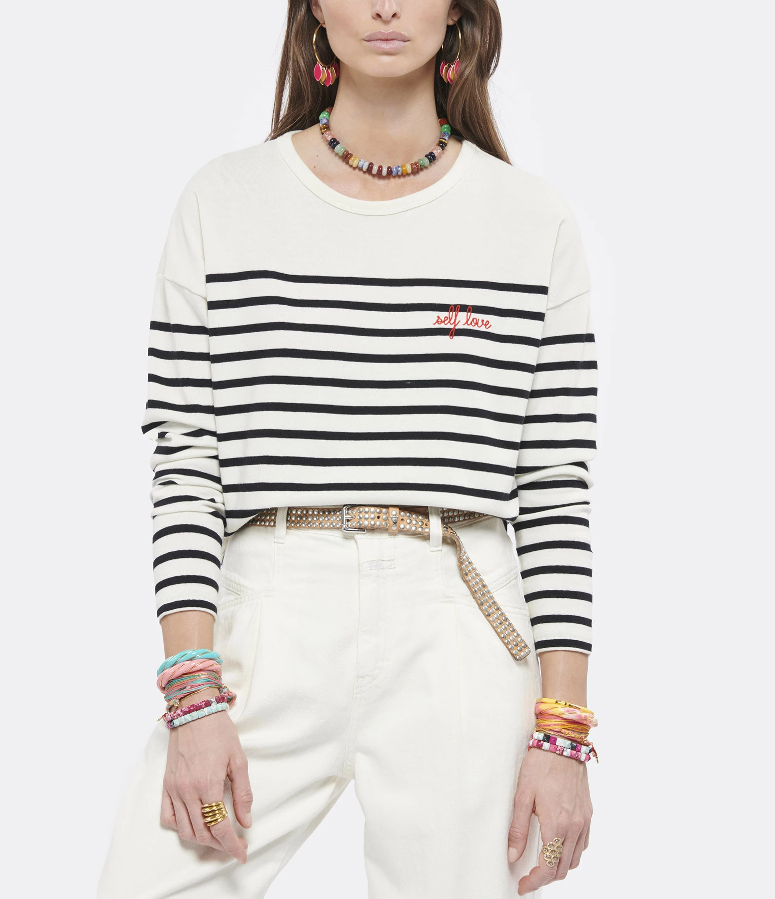 MAISON LABICHE Tee-shirt Self Love Coton Biologique Ivoire Noir 5 MAISON LABICHE Tee-shirt Self Love Coton Biologique Ivoire Noir – Image 3