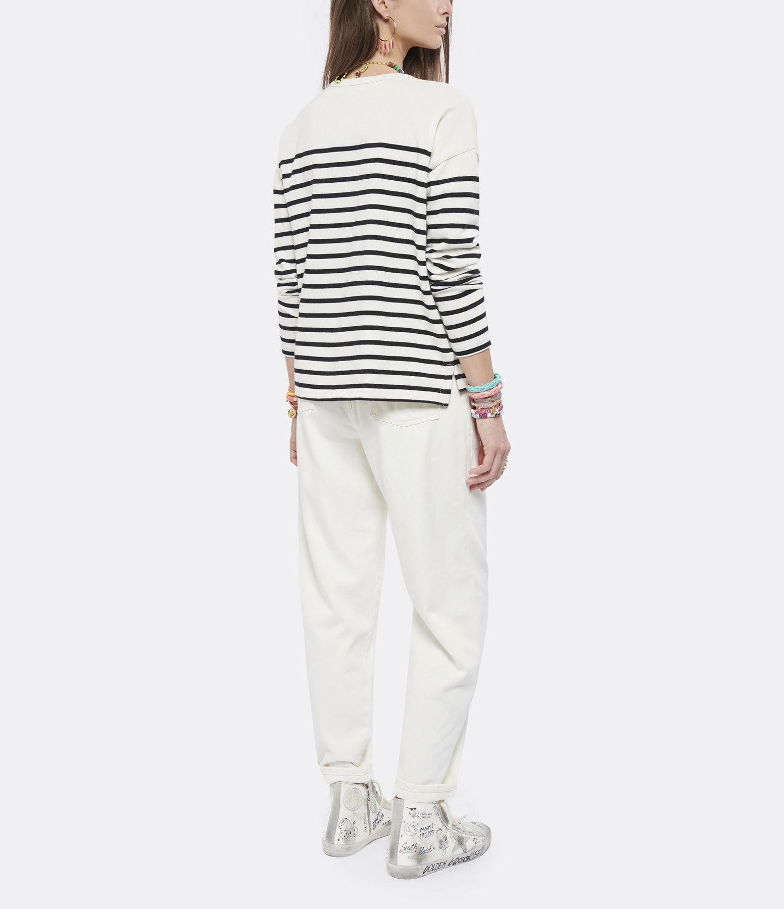 MAISON LABICHE Tee-shirt Self Love Coton Biologique Ivoire Noir 7 MAISON LABICHE Tee-shirt Self Love Coton Biologique Ivoire Noir – Image 5